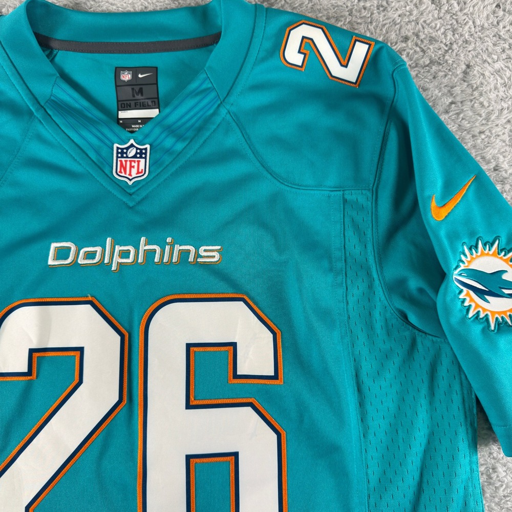 Nike Miami Dolphins Lamar Miller 26 NFL Jersey Aqua Teal Mens Medium
